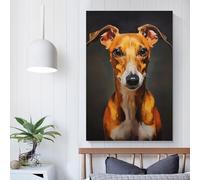 QBIREX Whippet Poster Print Art Wall Painting Canvas Posters Modern Bedroom Decor Birthday Decoration Supplies 24x36inch(60x90cm)