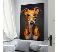 QBIREX Whippet Poster Wall Decoration Nordic Retro Poster Modern Home Decor Art Canvas Prints Birthday Gifts Women 08x12inch(20x30cm)
