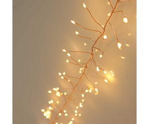 Qbis 400 LED Fairy Cluster Lights, Warm White Plug-in String Lights for Christmas, Indoor Decoration on Copper Wire. (400 LED Warm White (Copper Wire))