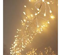 Qbis 480 LED Cluster Lights - Warm White Plug-in Christmas Fairy Lights on Silver Wire, Indoor Outdoor String Lights, Small LED Cluster Christmas Decorations