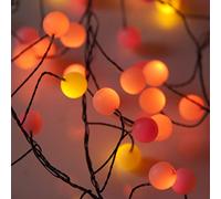 Qbis Berry Cluster Lights. Red, Orange and Yellow Christmas Garland Fairy Lights on Thin Black Wire. Christmas Lighting with a Warm Glow, 4m (13ft) String Lights (240 LED Berry Sunset (Black Wire))