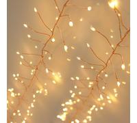 Qbis Cluster Lights 240 LED on Copper Wire - Warm White Christmas Fairy String Lights Plug-in (Copper Wire)