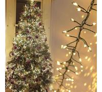 Qbis Premium 800 Cluster Lights. Christmas Tree Lights on Green Wire. Warm White Cluster Christmas Lights. LED Cluster Fairy Lights Plug in String Lights. (800 LED Warm White (Green Wire))