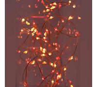 Qbis Red and Orange Fairy Lights on Thin Copper Wire, Micro LED Christmas String Lights. A Unique Combination of Red and Orange LEDs - Remote, Timer, Multifunction (Sunset2)