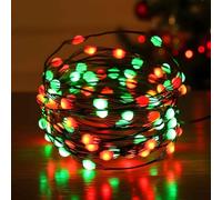 Qbis RGB Fairy Lights with Remote, 5m Christmas Lights on Thin Black Wire, String Lighting for Bedroom, Dimmable, Colorful, Timer 4/6/8hr, Perfect for a Small Christmas Tree