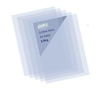 QBIX Mylar Stencil Sheets - 5 Plastic Sheets - Translucent Sheets - A3 Size - DIY Stencil-Art Sheet Suitable for DIY Stencil Cutting - Laser Cut Machine Compatible (A3 29.7 x 42 cm)