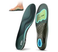 QBK Arch Support Inserts for Standing All Day, 33mm Arch Support for Flat Feet, Foot Pain Relief Insoles for Men & Women, Double Shock Absorption Heel Pads for Work Boot, Anti-Fatigue for Walking, S
