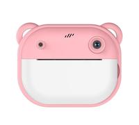 Qbkohphifm 1080P Children Print Camera Dual Camera 240MP One-Touch Printable Camera with 2 Rolls of 57x25mm Print Paper Pink