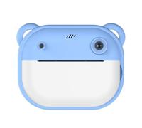 Qbkohphifm 1080P Children Print Camera Dual Camera 240MP One-Touch Printable Camera with 2 Rolls of 57x25mm Print Paper Blue