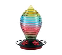 Qbkohphifm Colorful Bird Waterer Bird Feeder Anti-Ant Hook Stained Glass Feeder Suitable for Outdoor Hanging