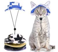 QBLEEV Cat Hats for Cats Only, Sphynx Hat with Ear Hole, Hairless Cat Cowboy Hats for Birthday Party Halloween, Kitten Headwear Sun Sombrero Caps, Chihuahua Sunscreen Baseball Outdoor Climbing Cap