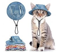 QBLEEV Cat Hats for Cats Only, Sphynx Hat with Ear Hole, Summer Cowboy Hats