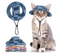 QBLEEV Cat Hats for Cats Only, Sphynx Hat with Ear Hole, Summer Cowboy Hats
