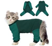 QBLEEV Cat Pajamas for Cats Only, Sticky Hair Cat Clothes, Prevent Lost Fur Kitten Onesie Shirts Costumes Outfits for Daily Wear Parties Photography, Cat Recovery Suit for Cats or Small Dogs