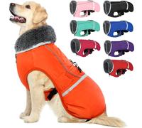 QBLEEV Warm Dog Coat Reflective Dog Jacket, Waterproof Dog Winter Coat Turtleneck Dog Clothes for Cold Weather, Thick Fleece Dog Snowsuit Christmas Dog Vest Pet Apparel for Small Medium Large Dogs S