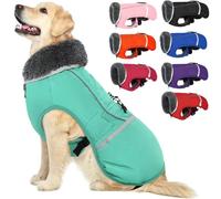 QBLEEV Warm Dog Coat - Waterproof Reflective Jacket, Thick Fleece Dog Snowsuit Christmas Vest for Cold Weather, Small to Large Dogs