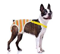 QBLEEV Washable Hygienic Diapers with Adjustable Shoulder Straps, Reusable Diapers for Male and Girls Dogs in Heat, Pet Menstrual Panties, Bear Jumpsuit