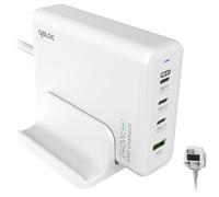qBLOC 240w USB C GAN Charger, Desktop Charger USB Power Adapter with Stand 140w USB C Charger Charge 2 Laptops at Once for Macbook Pro, Laptops, iPhones, Tablets and More