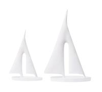 QBMYCN Modern Sculptures Decor,2 Pack Sailboat Decor Ornament, Nautical Theme Decoration,Resin Art Sculptures and Statues,for Living Room Bookshelf Bathroom Shelf Table Office (White)