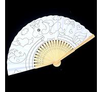 qbodp 10 Pcs Folding Hand Fan for Kids,8 Inches Diy Folding Fan with Unicorn Pattern,Children Can Coloring on It to Exercise Their Creativity and Hands-On Ability