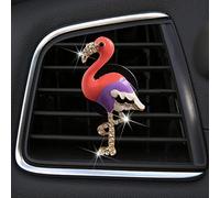 qbodp 2 Pieces Car Air Freshener Vent Clips,Car Air Conditioning Outlet Diffuser,Car Air Vent Accessories Flamingo Decoration Clips,Cute Car Interior Decor for Women,Red
