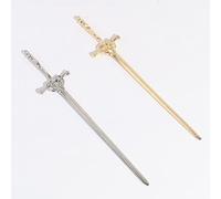 qbodp 2 Pieces Metal Sword Hair Sticks for Thick Hair,Women Hair Chopsticks for Buns,Elegant Chopsticks Hair Accessories Vintage Style Handmade Hair Pins Stick,Golden and Silver