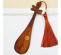 qbodp 2 Pieces Wooden Bookmarks with Tassel,Wood Carving Handicrafts Buddha Hand Lotus Pattern,Lute Shape Bookmark for Women and Book Lovers,Teacher Students Classroom Gifts