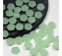 qbodp 200 Pcs 8mm Small Glass Pumpkin Beads for Crafts Making, Light Green