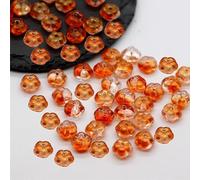 qbodp 200 Pcs 8mm Small Glass Pumpkin Beads for Crafts Making, Orange
