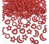 qbodp 200 Pcs Random Mixed Nail Art Accessories Red Stars Moon Assortment Decorations Nail Charms