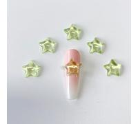 qbodp 210 Pcs Nail Art Accessories Water Ripples Star Small Ornaments Resin Decorations Nail Charms, 10mm, Green