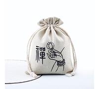 qbodp 4 Pcs Thick Sachet Bag Buddha Hand Lotus Pattern Pouches Drawstring Gift Bag Empty Scent Bag Jewelry Bag Storage Bag,5.5×7 Inch