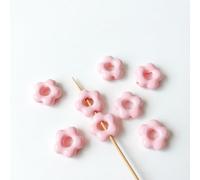 qbodp 40 Pcs Acrylic Flower Beads for Jewelry Making,18mmx19mm,Light Pink
