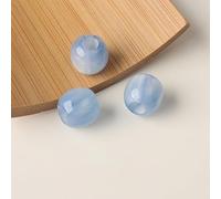 qbodp 40 Pcs Round Big Hole Beads, 12mmx12mm, Resin Beaded Decorations Accessories for Jewelry Making, Light Blue