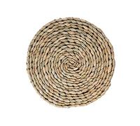 qbodp Natural Rush Grass Weave Placemats for Dining Table Set of 2,Heat Resistant Non Slip Kitchen Dinner Mats Japanese-Style Round Weave Table Mats Coaster,15 In(38cm)