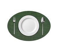 qbodp Oval Placemats for Round Table Dining Table Set of 6,Heat-Resistant Washable Kitchen Dinner Mats,Easy to Clean,Non Slip Table Mats,Green