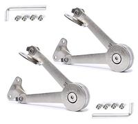 QBOSO Lid Stay Hinge in Satin Nickel Folding Lid Hinge with Soft Close, Perfect for Toy Box/Kitchen/Wardrobe/Cabinet Door, 35lb (Modern Style 1pair)