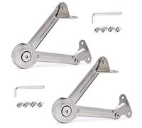 QBOSO Lid Support Hinge in Satin Nickel Folding Lid Stay Hinge with Soft Close, Perfect for Toy Box/Drawer Window/Wardrobe/Cabinet Door,35Lb (Normal Style 1pair)