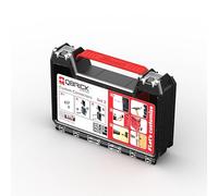 Qbrick - Set of System Custom Connectors Tool Kit, Tool Set 2-6 Adapters - Box, 6 adapters - Wall, 12 adapters - Tools, 6 screws M8x16 mm - 10 M8 inserts - Work Accessories