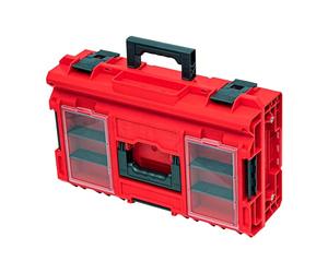 Qbrick - System ONE 200 2.0 Profi RED Ultra HD - Empty Tool Box - Organiser Storage for Tools Set and Accessories with 8 Buckets in Different Sizes, IP66 Certification and More