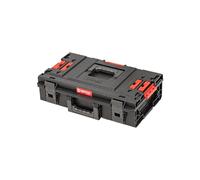 Qbrick - System ONE 200 2.0 Vario BLACK - Tool Box - Storage for Work Tools and Accessories with 50kg Capacity - Standard Lid comes with Additional Connectors - Made of ABS