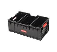 Qbrick - System ONE Box 2.0 Plus BLACK - Empty Tool Box with 2 Adjustable Compartments - Organiser Storage for Tools Set and Accessories with High Storage Capacity of 35 Litres - Made of ABS