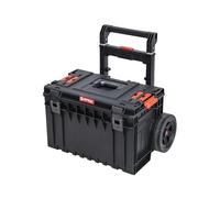 Qbrick - System ONE Cart 2.0 BLACK - 52L Storage Solution Capacity - Our Largest Mobile Transport Box - Durable Plastic Organiser for Work Tools and Work Accessories - Tool Box