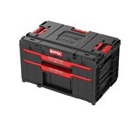 Qbrick - System ONE Drawer 2 Plus Toolbox 2.0 BLACK - Organiser Storage for Tools Set and Accessories with High Storage Capacity, 1x 9L Draw & 1x 20L Draw - Made of Durable Plastic