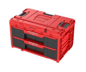 Qbrick - System ONE Drawer 2 Toolbox Toolbox 2.0 RED ULTRA HD - Organiser Storage for Tools Set and Accessories with High Storage Capacity - Made of Durable Plastic - Empty Tool Box