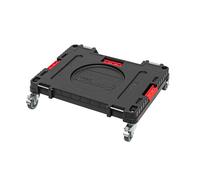 Qbrick - System ONE Transport Platform Workshop BLACK - Board Transport - Four Swivel Casters, Each with a Brake, a Dedicated Bucket Holder and Four Mounting Points
