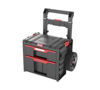 Qbrick - System PRO Cart 2.0 Plus Drawer 2 BLACK - Tool Trolley for Tools & Accessories - Heavy Duty, Durable Plastic Construction, Storage Solution