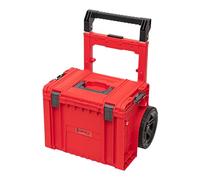 Qbrick - System PRO Cart 2.0 Plus RED Ultra HD- Rollable Tool Box with Clamp Locks - High Capacity Tool Organiser Storage Trolley for Tools, Accessories & Equipment