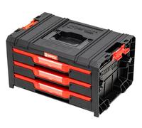 Qbrick - System PRO Drawer 3 Toolbox 2.0 BASIC BLACK - Tool Box Made of Plastic with High Load Capacity - Drawer Organiser Storage for Work Accessories and More