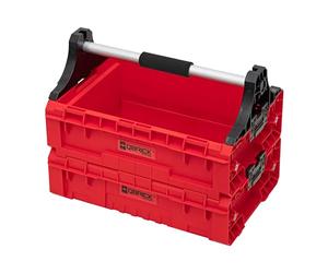 Qbrick - System PRO Modular Tray Set RED Ultra HD - Handle + Extension Module + Box 130 - Organiser Storage for Box Set and Accessories with High Storage Capacity